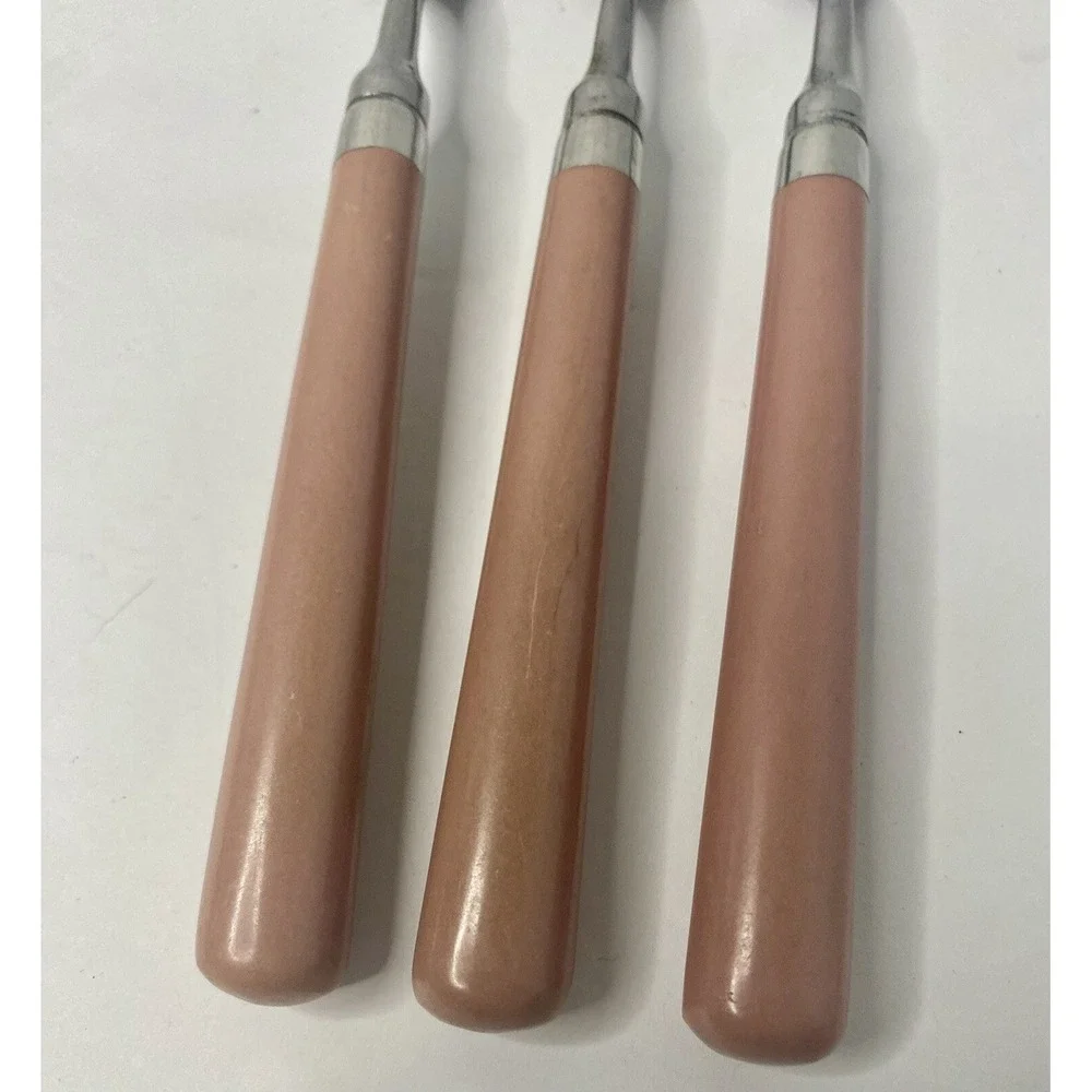 3 Stanley Roberts Spectrum Mauve Handle Flatware Dinner Forks Replacements